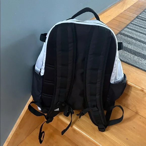 Adidas Men's Black and White Backpack - Picture 3 of 4